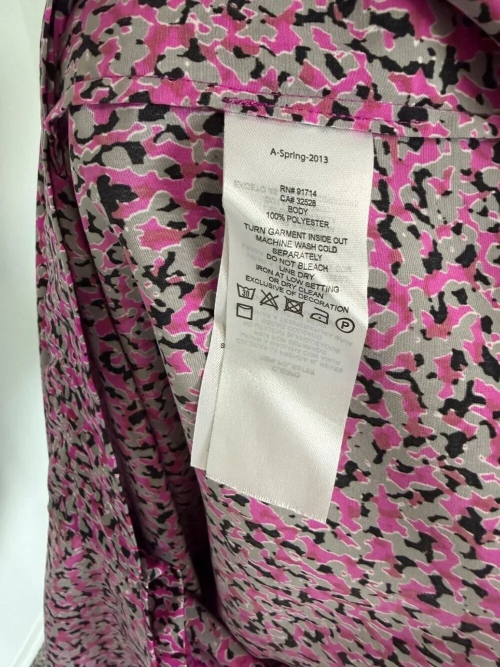 Armani Exchange Sleeveless Round Neck Faux Wrap Abstract Dress Women's Size 0